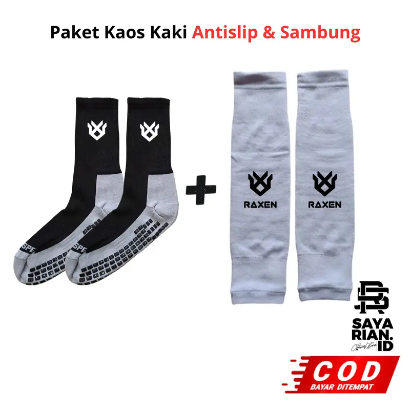 Paket Kaos Kaki Sambung dan Futsal Antislip Maxspeed Dewasa Premium Nilon 3 Ply Karet Cocok untuk Olahraga 7