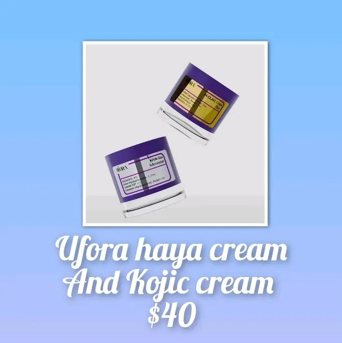 Ufora haya moisturizer and kojic cream  1 set 2 moisturizer