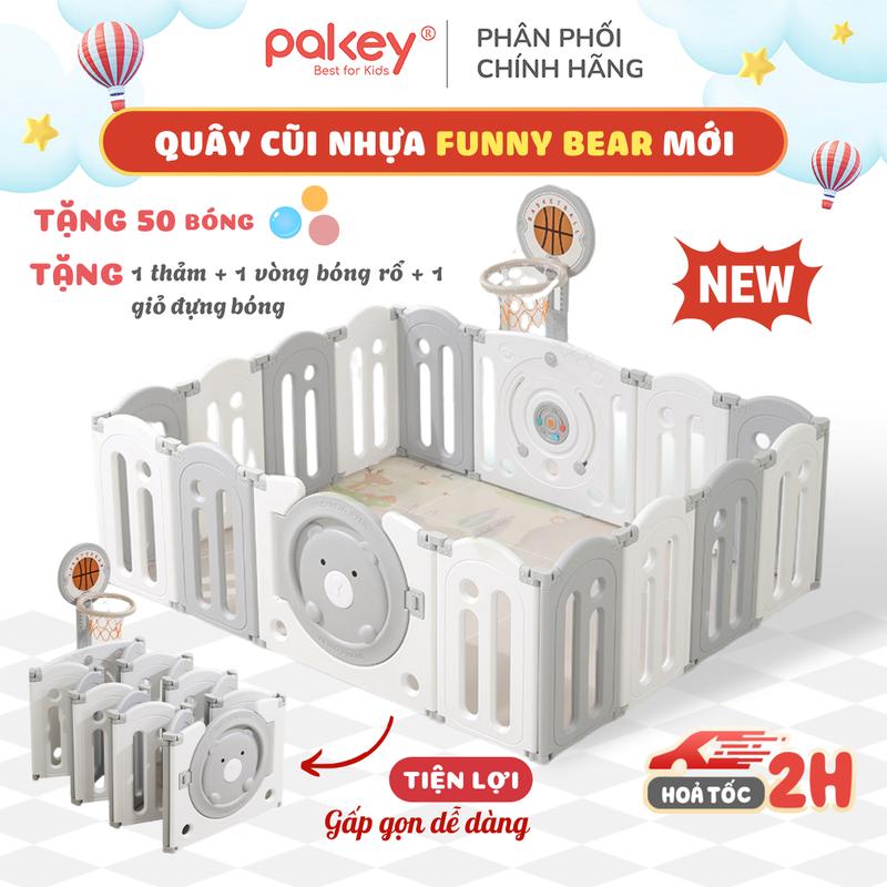 Ưu đãi sốc Bộ Quây Cũi Nhựa Gấp Gọn Pakey Funny Bear Đáng Yêu Cho Bé Quây Gấu Tích Hợp Nhiều Trò Chơi Giúp Bé Phát Triển Toàn Diện - Bảo Hành Trọn Đời