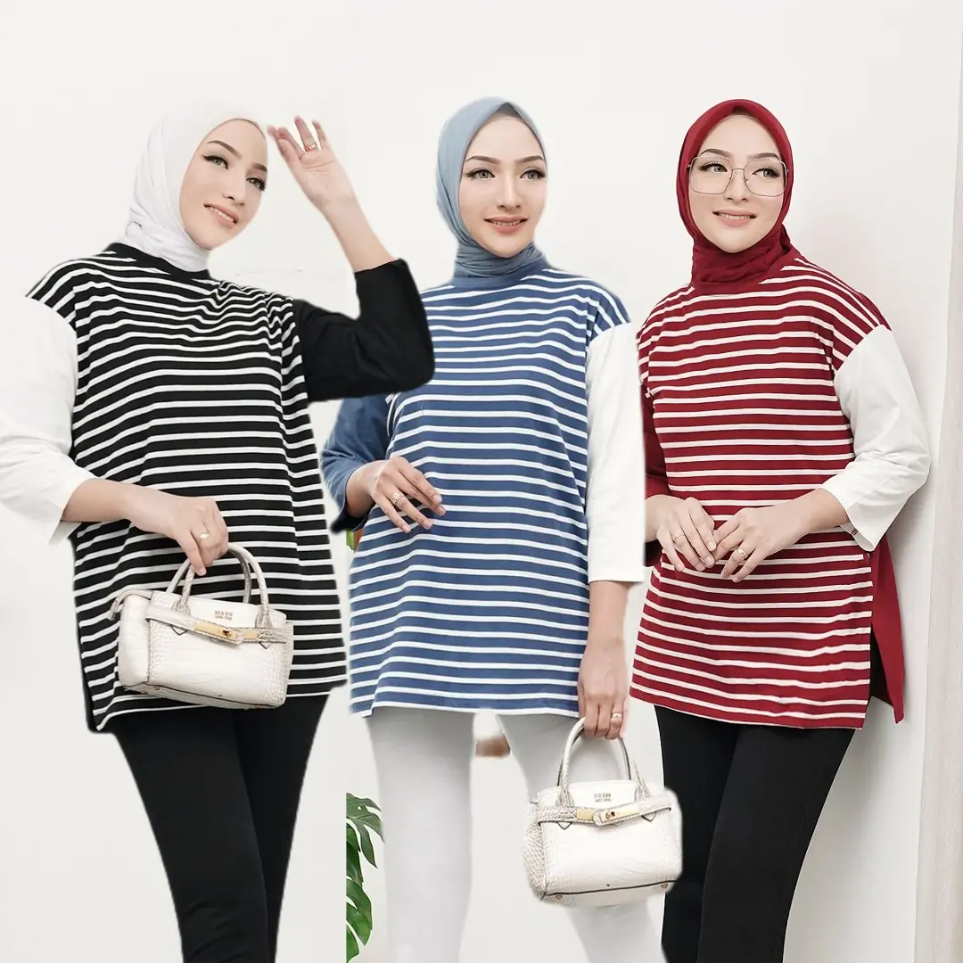 FELICE Kaos Oversized Kombi Salur Katun by MADRE