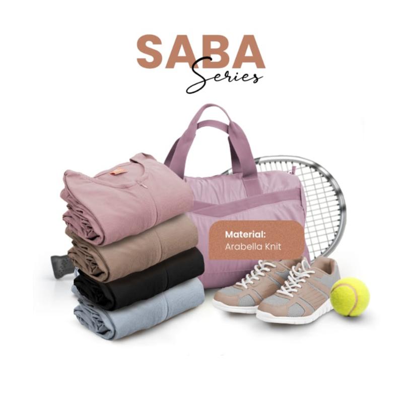 Saba dress knit daily muslimah gamis kaos olahraga 2