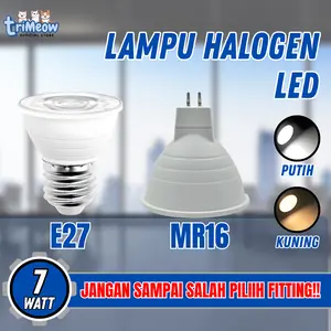 Lampu Halogen Spotlight LED 7 Watt Fitting E27 / MR16 COB Sorot 7W Lampu Spot Light Tusuk 6W Halogen Kuning Putih