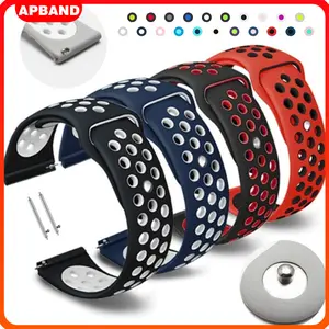 Silicone Strap for Smartwatch Samsung Galaxy Watch FE 7 6 5 4/Classic Active 2 20mm 22mm Quick Release Sport Rubber Band Tali Jam Tangan for Huawei Watch GT 5 4 3 2,Amazfit,Garmin,Aolon,Itel 011/012,Xiaomi Redmi 5 Active Smartwatch Accessories