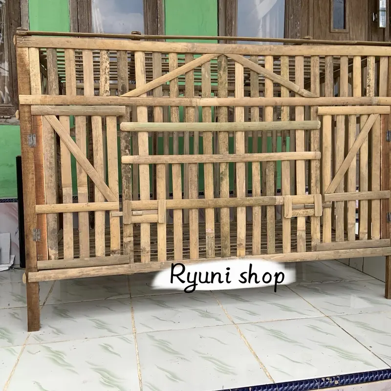 Kandang bambu rakitan uk. jumbo 120cm 2
