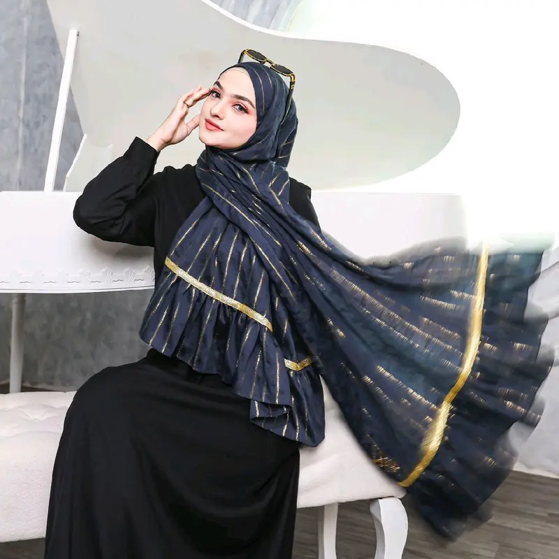 Pashmina Hijab Gamila katun serat gold by Hay! COD 0