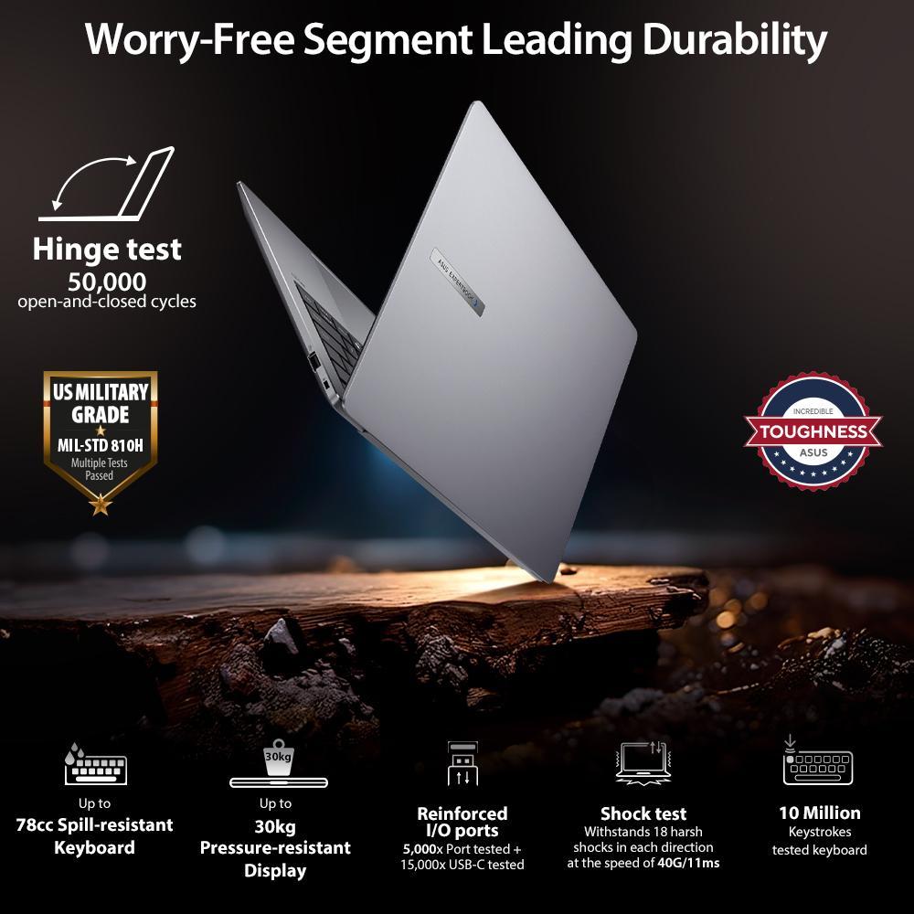 ASUS ExpertBook P5  [P5405CSA - NZ5150WS] Copilot+ PC (Intel Core Ultra 5/LPDDR5X 16GB/512GB SSD/Windows 11 Home/Intel Arc 130V GPU) - Misty Grey"