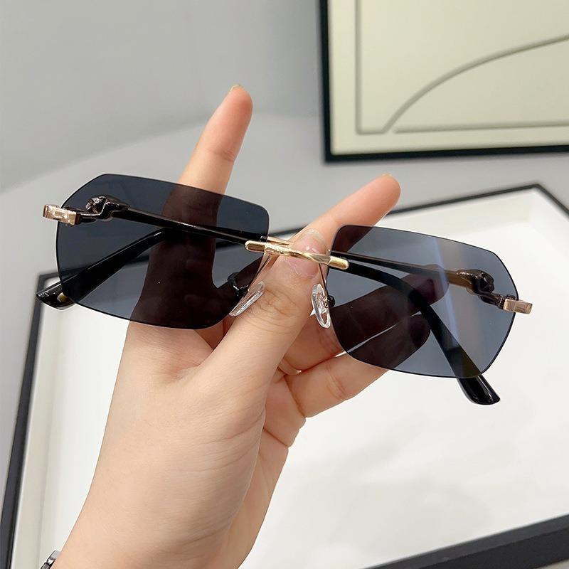 Kính Râm, Thiết Kế Không Viền, Cá Nhân Hóa, Hình Vuông, Thời Trang, Dành Cho Nam Và Nữ, Phong Cách Âu Mỹ, Hàng Mới Về, 2024