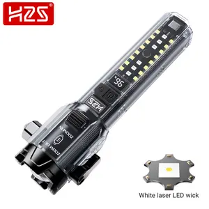 H2S Senter Safety 10 IN 1 LED Laser 30w Cas Roll Zoom In Out Hammer Emergency Alarm HS-L7F