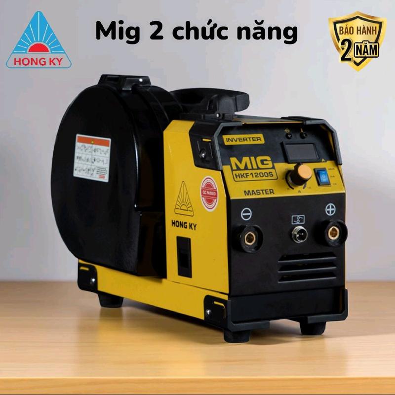 Máy hàn MIG không dùng khí que Hồng Ký Master HKF1200S 2 chức năng Mig không khí và que sử dụng cuộn hàn 1kg-5kg bảo hành 24 thánh