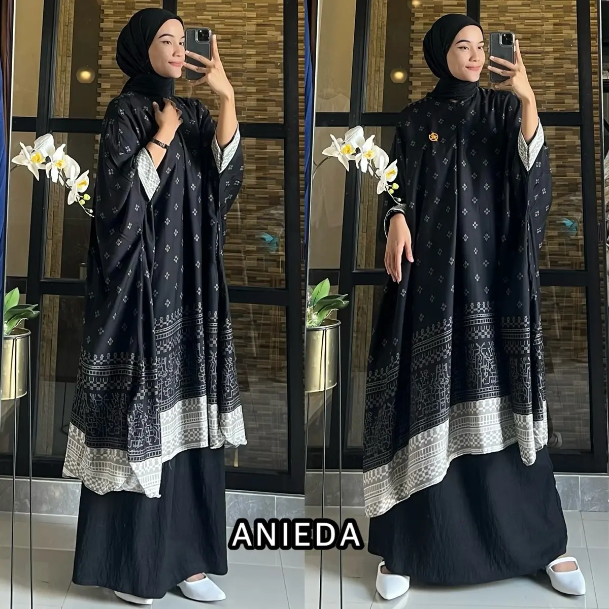 Haliza set abaya malaya by anieda material polo linen mix rayon premium