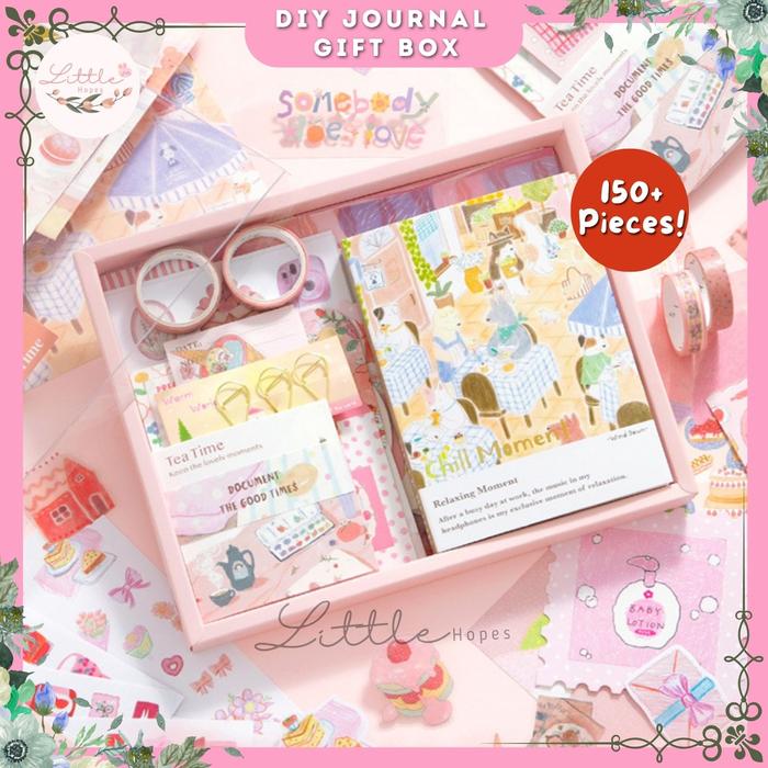 jual-journal-set-box-155-pcs-a6-diy-journal-set-11-in-1-paper-scrapbook