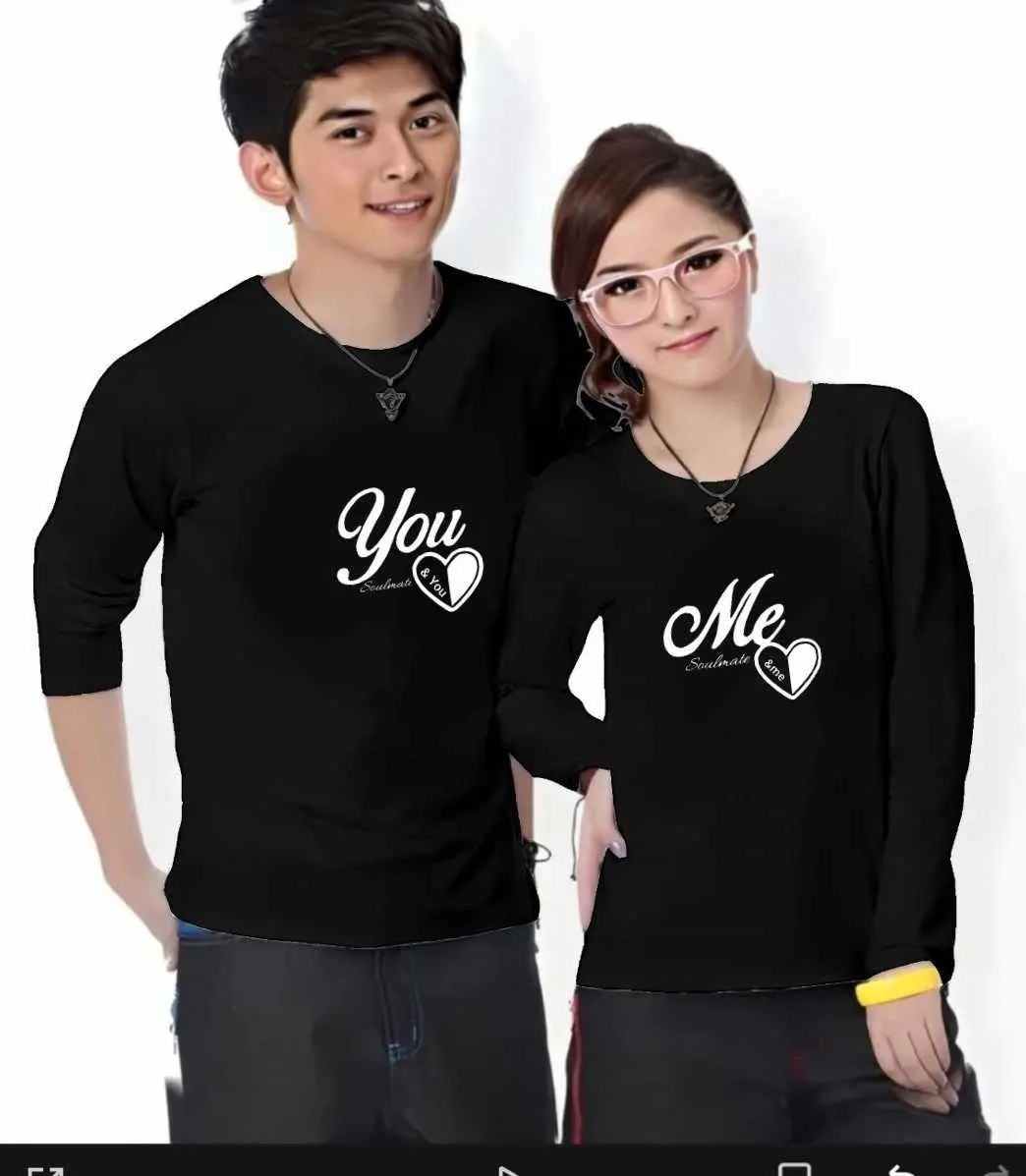 (HARGA SUDAH DAPAT 2 BAJU) Kaos Couple YOU ME Lengan Panjang Bahan Katun Soft Sablon Printing Digital DTF Distro Cewek cowok Pasangan Oblong Dewasa