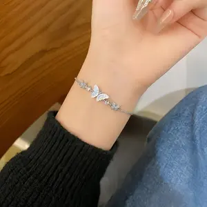 2024  Titanium Wanita Anti Karat Murah PerakAksesoris  Anti Luntur Perhiasan/ Hadiah Hari Valentine  D839 Bracelets Korean Style  skena cewe kupu gelang
