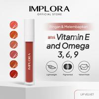 Gambar [BUY 1 GET 1] IMPLORA Lip Velvet 4.6 g - Tekstur Ringan Warna Intense  Lipstick Bibir Lightweight Pigmented Transferproof Tahan Lama - Moist Korean Look Velvet Finish Lip Cream with Skincare Infused Vitamin E  & Omega  Lip Cream Viral dari Implora Cosmetics_NEW Kota Administrasi Jakarta Selatan 3 Tokopedia