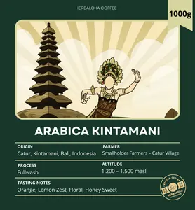 Kopi Arabica Kintamani Bali Biji dan Bubuk | Coffee Beans Single Origin Full Wash by Herbaloka Coffee
