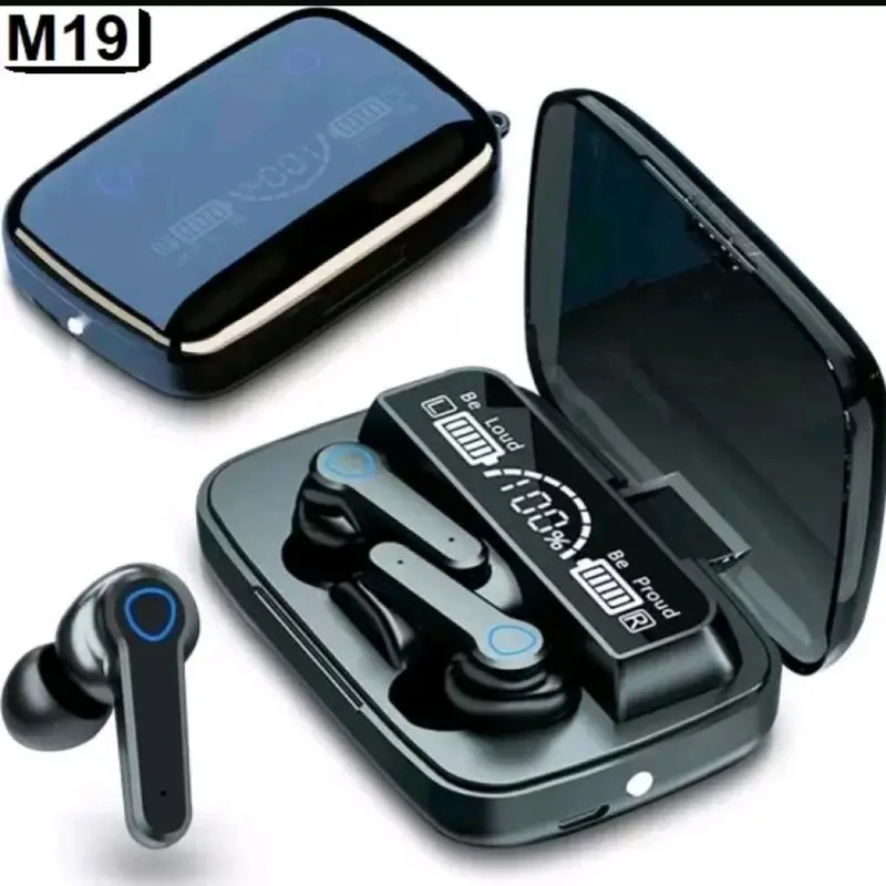 Handsfree Bluetooth TWS M19 Wireless Earphone Blututh V 5.1 Led Display Plus Asesoris Music Hp Mp3 Musik Bass Headset Speaker Spiker Player 0