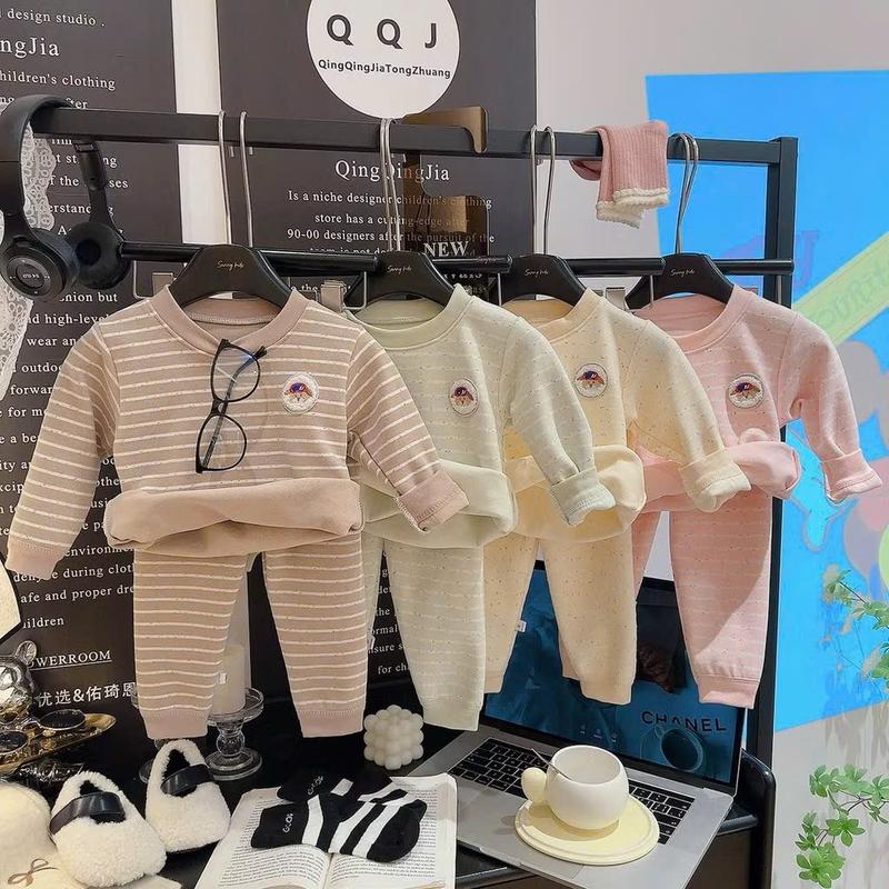 Set Quần Áo Giữ Nhiệt Cho Bé Gái Bé Trai Từ 8–18kg – Đồ Mặc Mùa Đông Ấm Áp Nhiều Màu Xinh Xắn