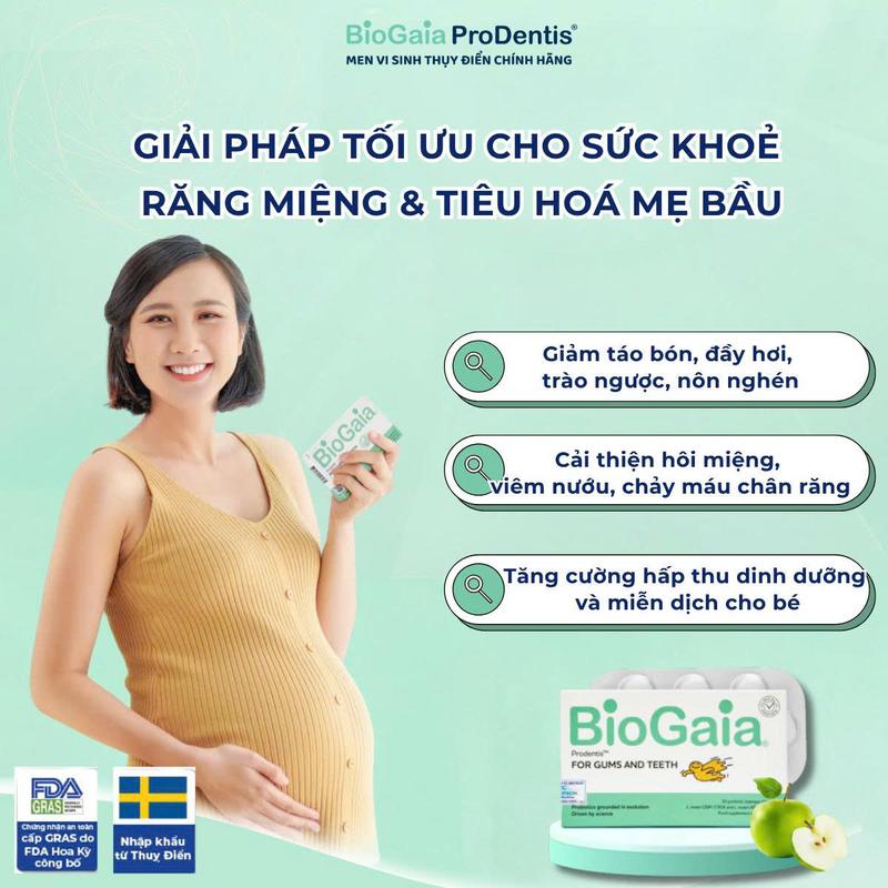  Viên ngậm BioGaia Prodentis chăm sóc răng miệng cho mẹ bầu - Vị Táo xanh 