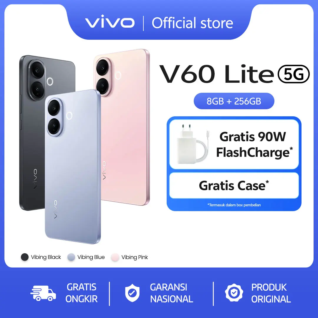 [NEW LAUNCH] vivo V60 Lite 5G (8/256) Dimensity 7360-Turbo, 6500 mAh + 90W FlashCharge, 50MP Sony Camera, AI Four-Seasons, SGS 5-Star Drop Resistance