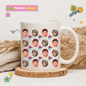GELAS MUG CUSTOM WAJAH MUKA AESTHETIC / CUSTOM MUG / CETAK MUG TANPA MINIMAL ORDER LANGSUNG JADI