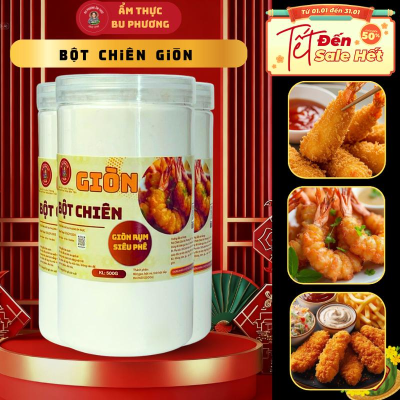 Bột Chiên Giòn 500G Siêu Giòn Rụm - Thương Hiệu Bu Phương Ẩm Thực - Gia Vị Quê Hương