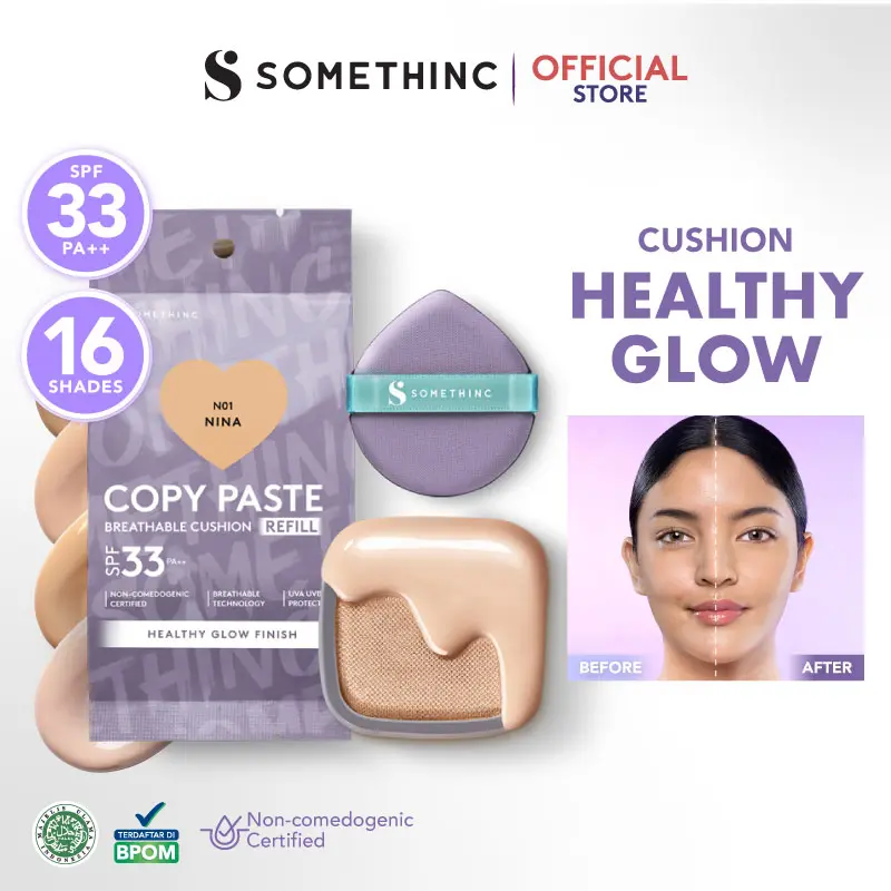 SOMETHINC (REFILL) COPY PASTE BREATHABLE MESH CUSHION SPF 33 PA++ - Cushion Glow Finish Tidak Menyumbat Pori-Pori 0