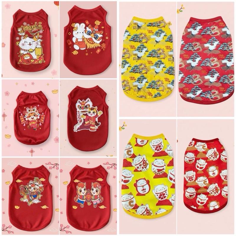  Áo ba lỗ tết tết trung thu noel giáng sinh cho chó mèo thoáng khí 