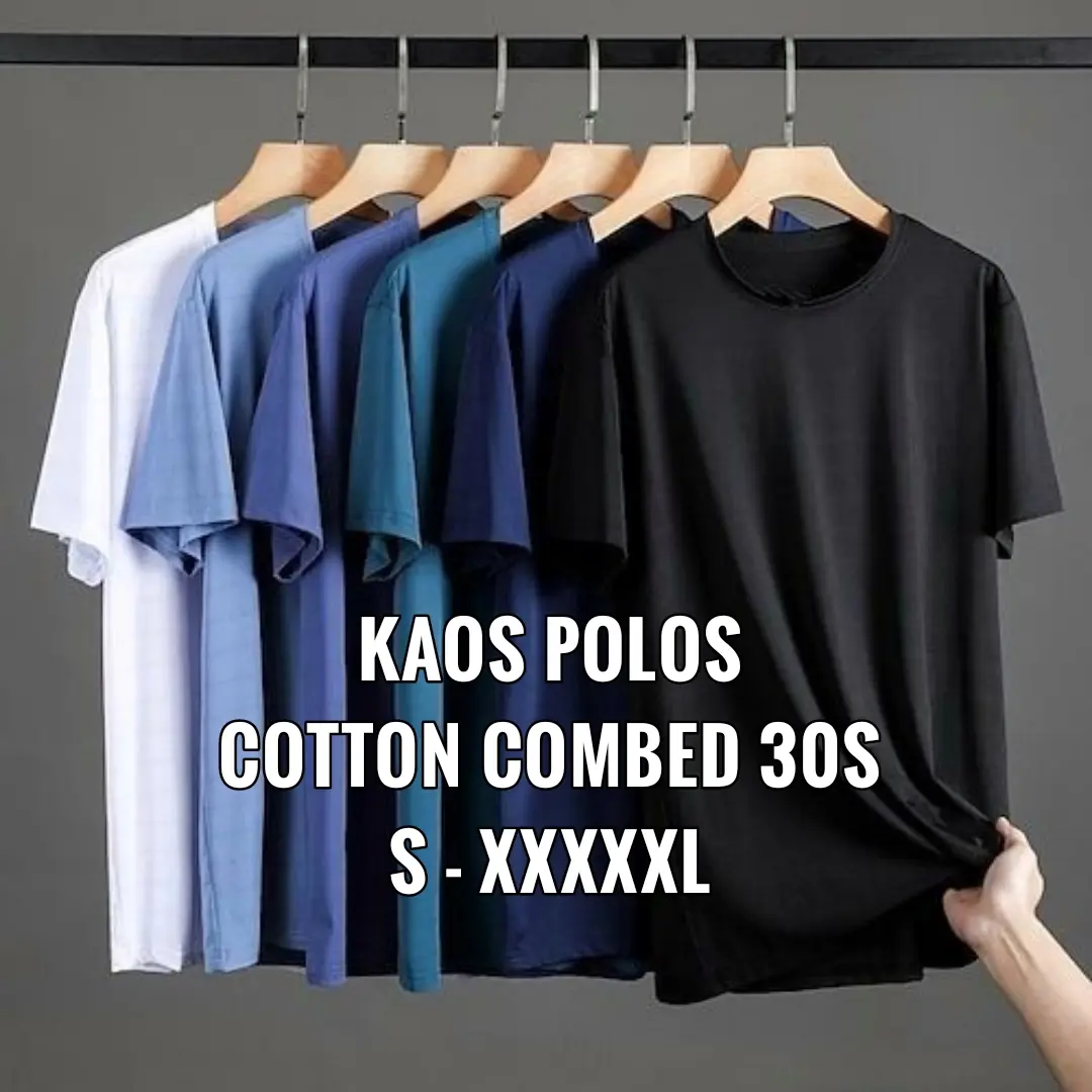 Kaos Polos Cotton Combed 30s Lengan Pendek Pria Wanita Unisex T Shirt Basic Anak Remaja Cowok Cewek Premium Distro