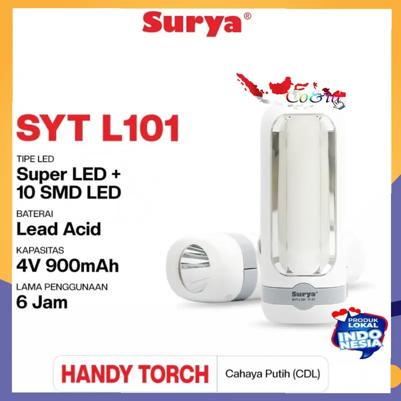 Lampu Emergency & Senter emergency LED 10SMD +1W Super LED Surya 0