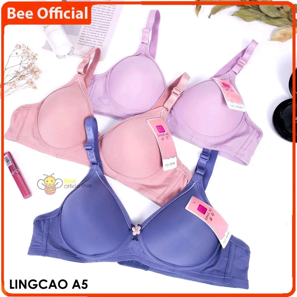 5 PCS BH XIANG CAO A5 Tanpa Kawat Termurah | BRA Wanita Lingcao busa polos Dewasa lembut