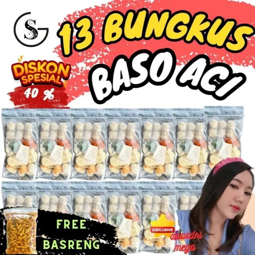 PAKET BAKSO ACI 13 BUNGKUS EKONOMIS HOTPOT INSTAN FOOD KALDU PEDAS KUAH MAKANAN