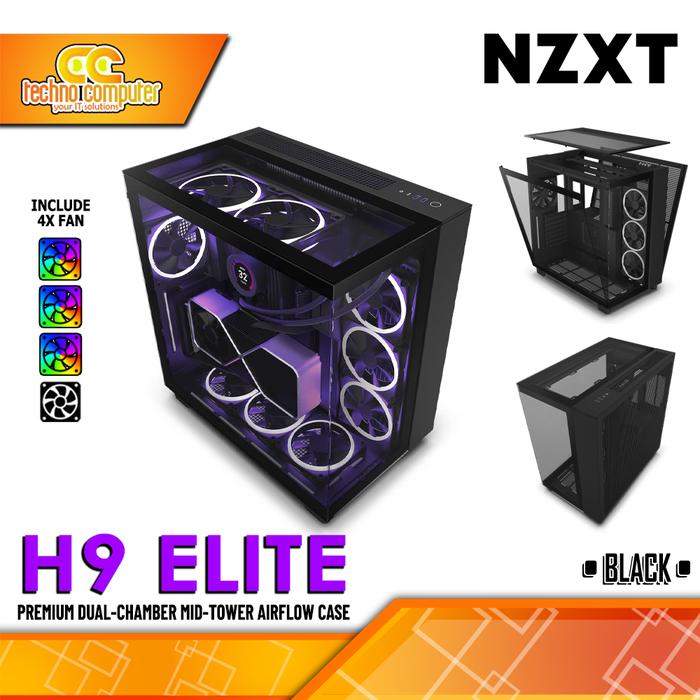 Gambar CASING NZXT H9 Elite - Dual-Chamber Mid Tower ATX Tempered Glass dari Techno Computer Bali Kota Denpasar Tokopedia