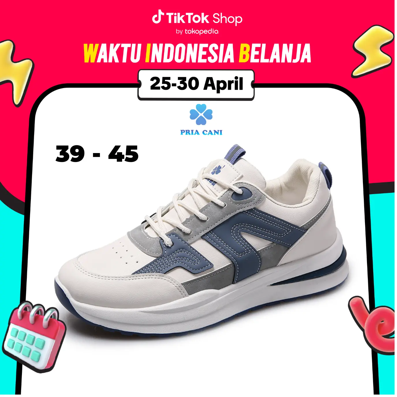 PRIACANI Loko Sepatu Sneakers Pria Casual Trainer Sport Active M8109