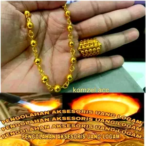 GELANG KOIN BIJI LADA BONUS CINCIN BIJI LADA BERBAHAN KOIN ASLI BERLAPIS EMAS 24K