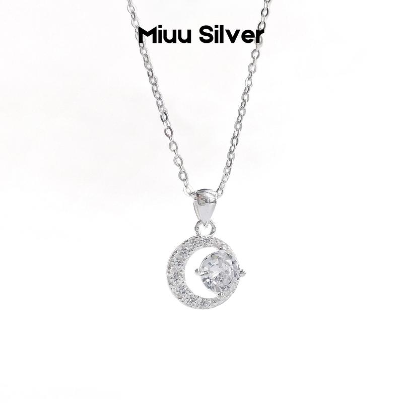 TẶNG 1 NƯỚC RỬA BẠC Dây chuyền bạc nữ Miuu Silver vòng cổ nữ hình mặt trăng Mystery Moonie