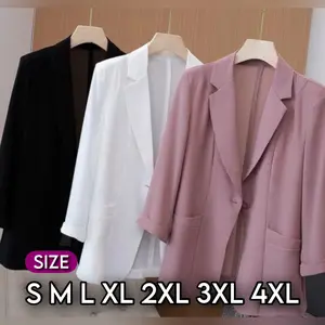 LAVERA Blazer Kemeja Polos Kemeja Kerja Bahan Dingin Big Size Ukuran Size S M L XL 2XL 3XL 4XL XXL XXXL  XXXXL 2L 3L 4L 5L  Atasan Blouse Wanita Jumbo Atasan Big Size Kemeja Kerja Korea Over Size