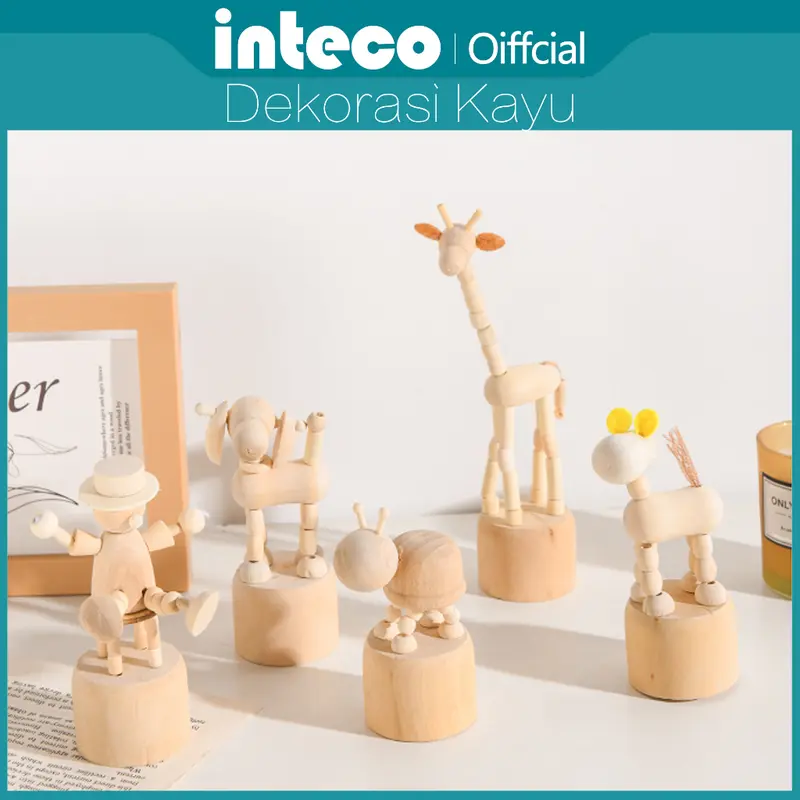 Boneka Kayu Menari Hiasan Meja Dekorasi Kamar Ornamen Lucu Mainan pendidikan 0