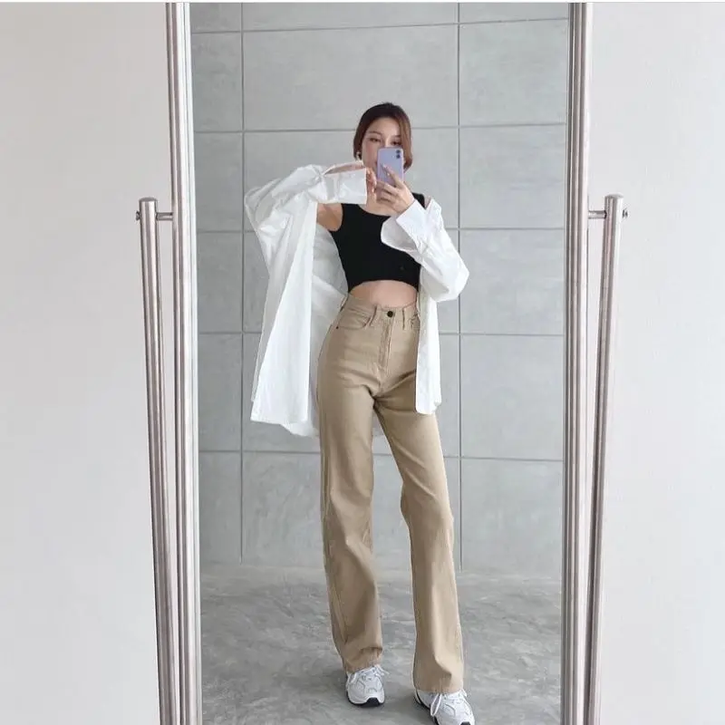 HIGHWAIST KULOT JEANS LOOSE KHAKI