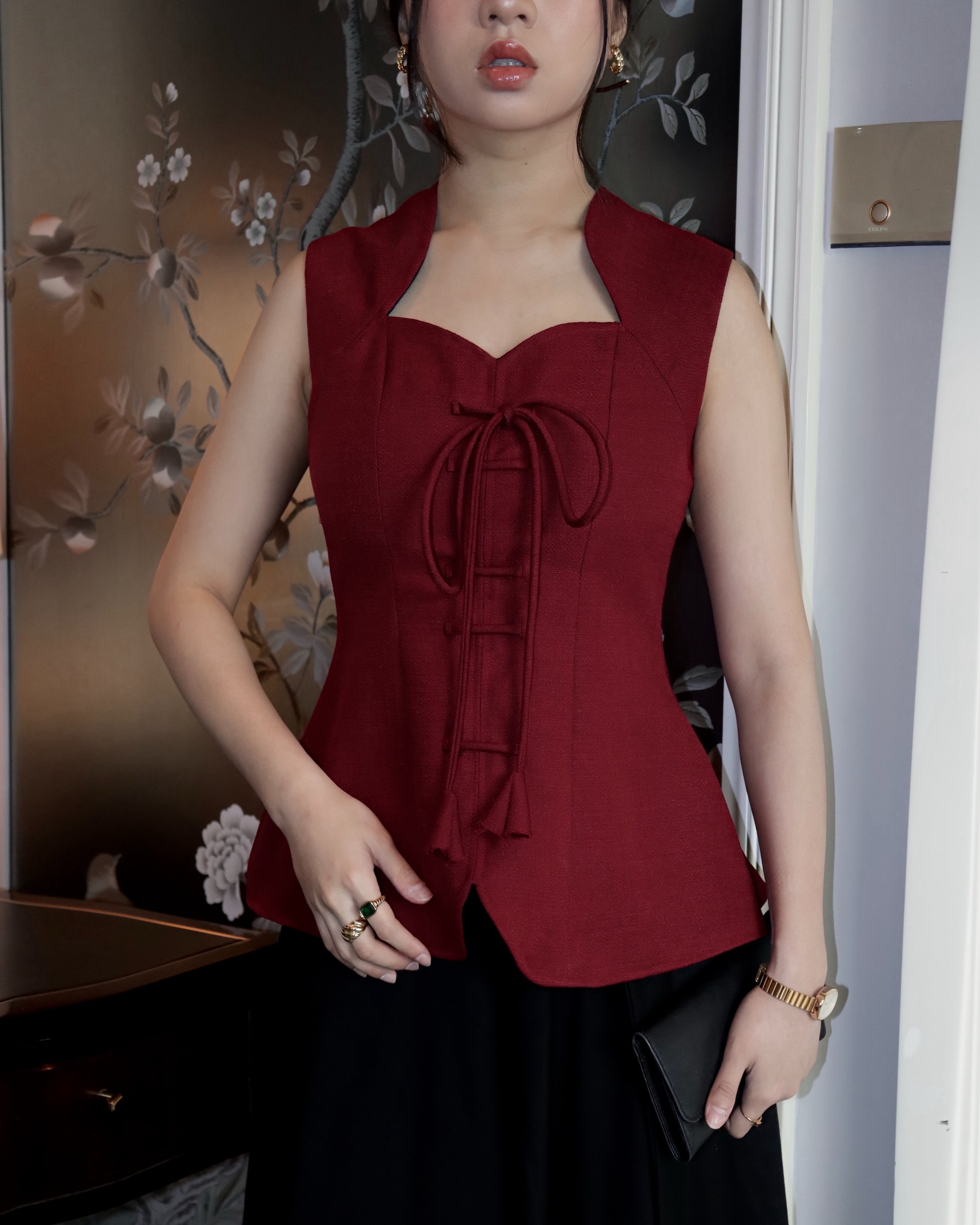 Gracias Label - Mei Li Top - Baju Atasan Wanita - Special Imlek - CNY Outfit - Sleeveless Top