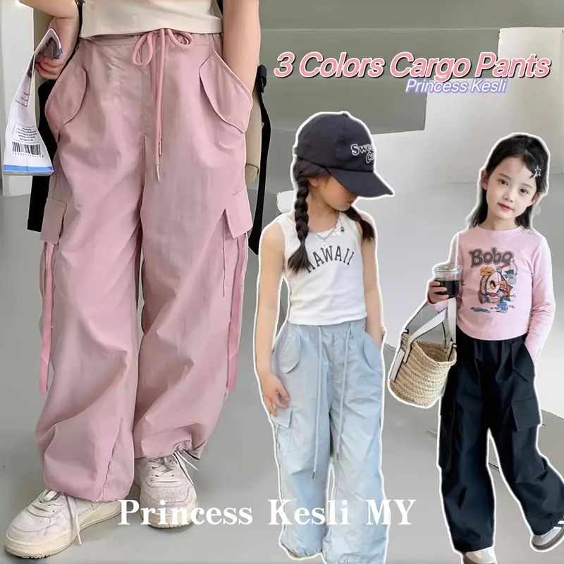 Poney Girls Khaki Capri Slim Pants AS SB TikTok Shop Malaysia