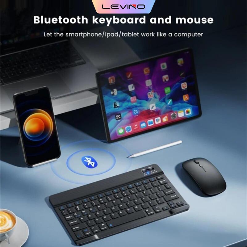LEVINO Wireless Keyboard and Mouse Combos Set for for iPad Samsung Huawei  Bluetooth Keypad For iOS Android Windows Phone Tablet Computer Light Computer Light