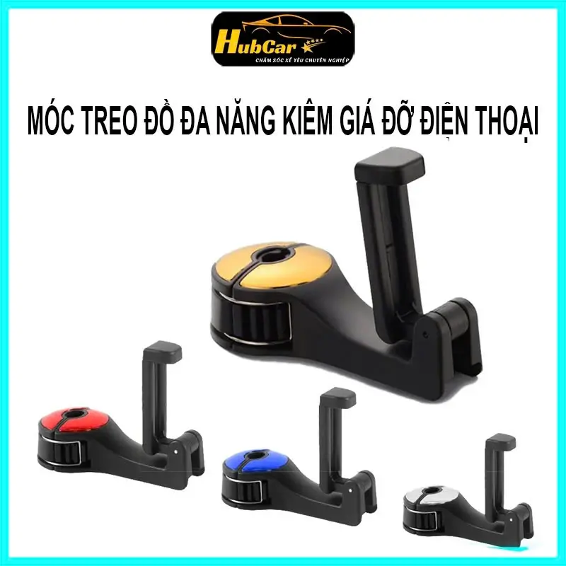 Móc Treo Đồ Sau Ghế Ô Tô Kèm Giá Đỡ Điện Thoại Xe Hơi Đa Năng Xoay 360 Độ Chịu Được Tải Trọng Cao Bền Đẹp Thẩm Mỹ 0