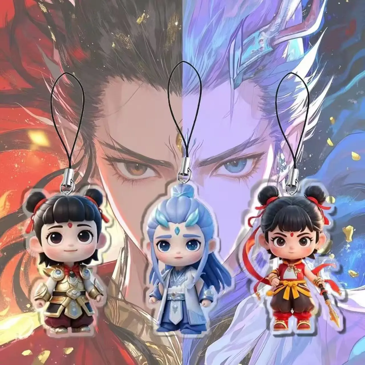 Nezha 2: The Demon Children Make Waves in the Sea Peripheral Nezha Figure Ao Bing Keychain