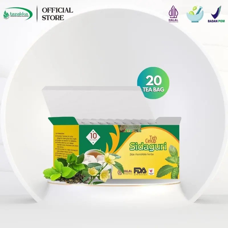 Tazakka Daun Sidaguri Kering Teh Asam Urat Dan Kolesterol Tinggi Isi 20 Kantung Celup Herbal Tea Bag Minuman Air Jahe Greentea 0
