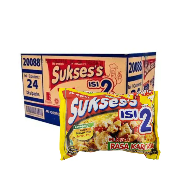 Mie Sukses Isi 2 [ 1 Dus Isi 24 Pcs] / Mi Instan Mie Goreng Mie Kuah Kari Ayam Kecap Ayam Geprek Ayam Kremes Rendang 7