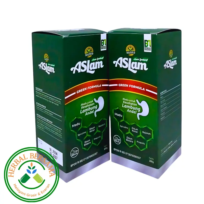 Madu Mazied Herbal ASLAM HIJAU Green Formula Isi 280 Gram original 3