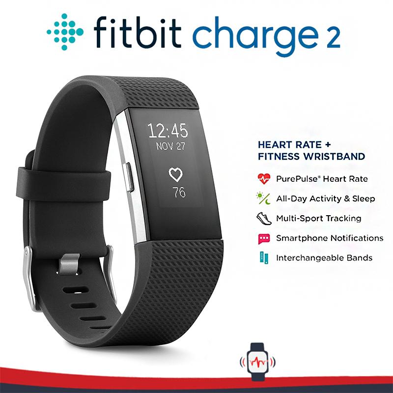 Fitbit Charge 2 smart wristband heart rate monitoring exercise ...