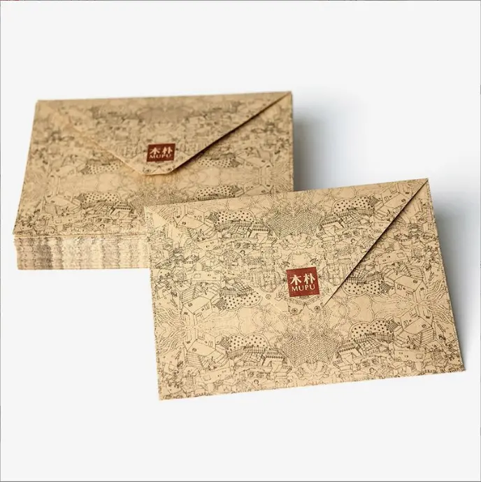 10pcs/wooden Plain Envelope, Ideal Time Envelope, Vintage Printed Envelope on Kraft Paper