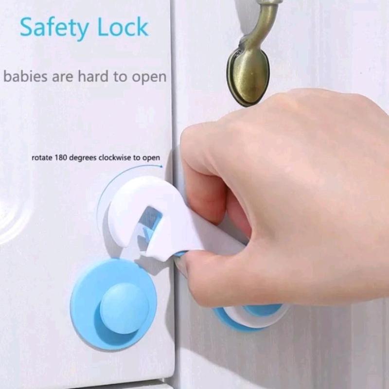 Pengaman Laci Lemari Pintu Kulkas /pengait laci safety lock serbaguna Bayi 1