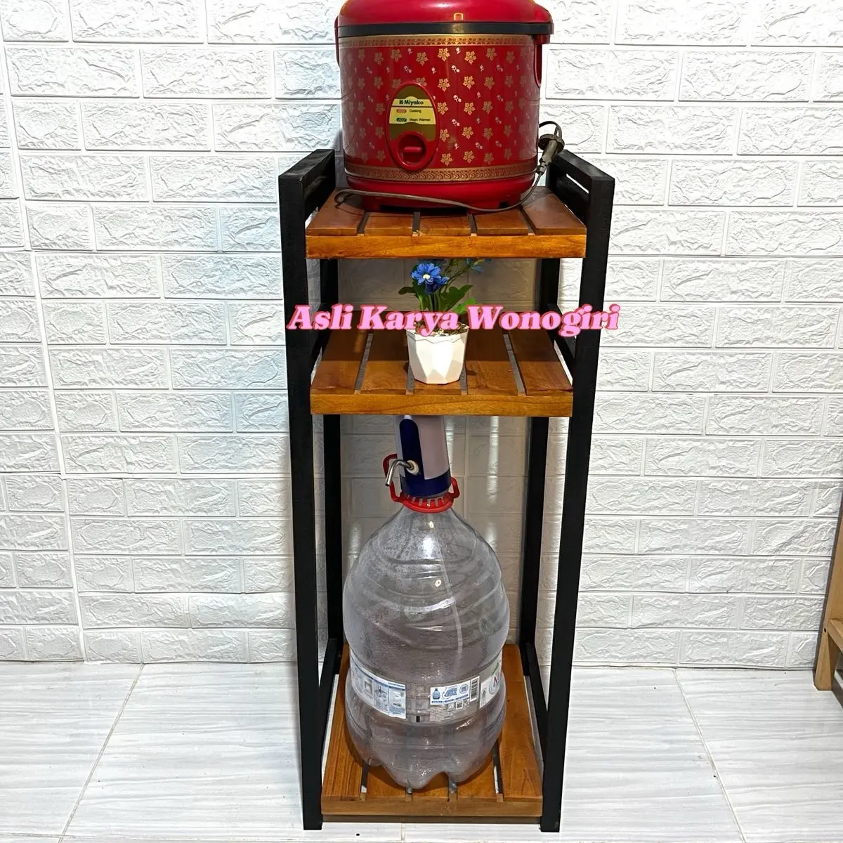 AKW Meja Galon PLITUR/GLOSSY Tempat Galon Kombinasi 3 Susun